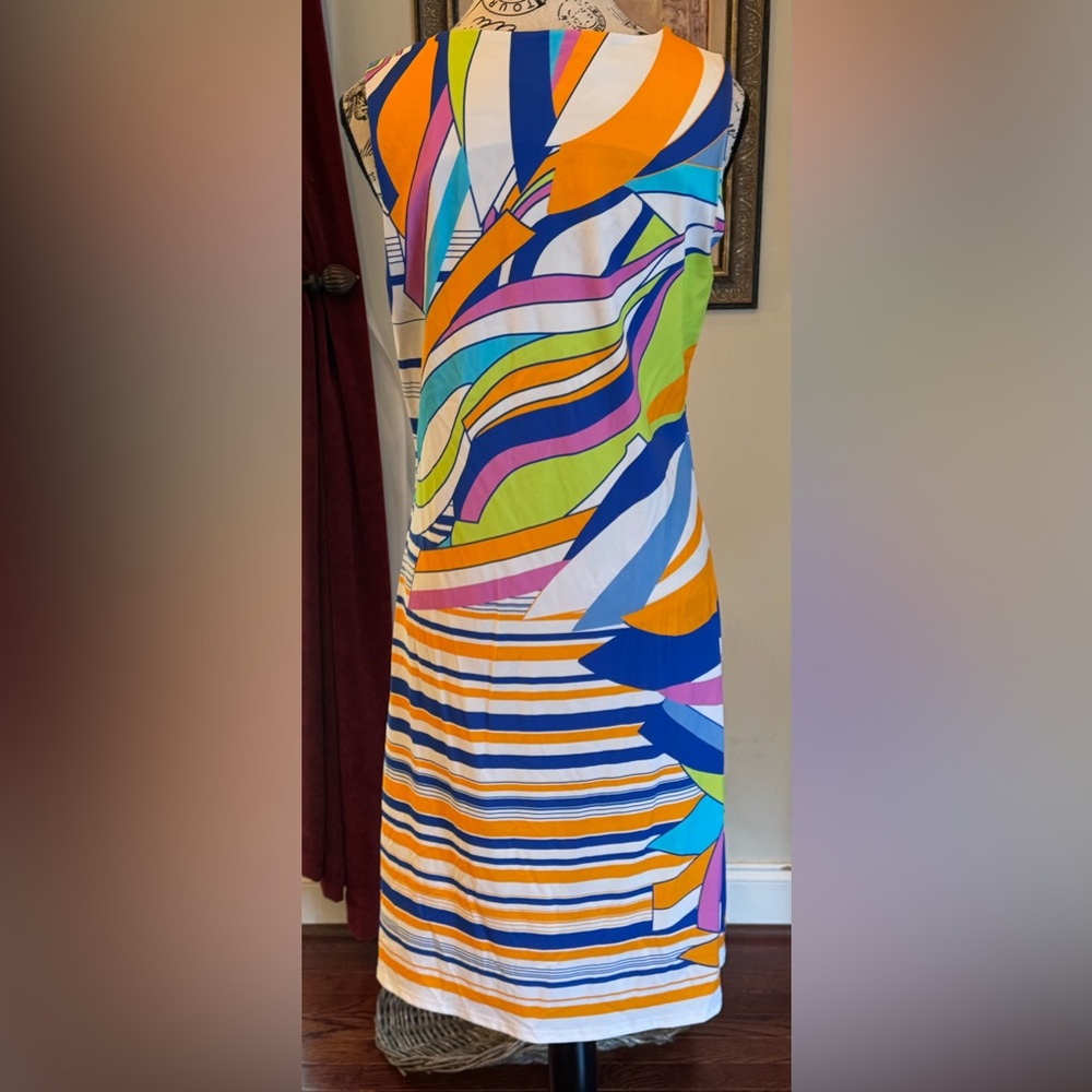 Jude Connally Allison Dress Multicolor Geometric Bright Sleeveless Women’s Large - Picture 4 of 6